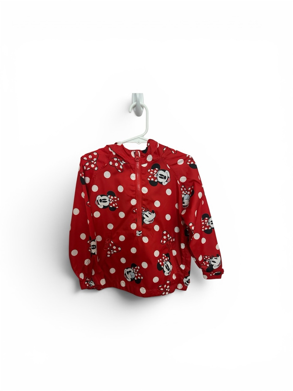 Red Minnie Mouse Polka Dot Kids' Windbreaker SZ 3T